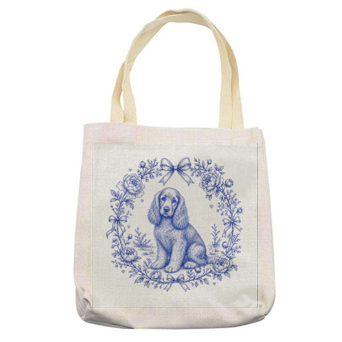 Cocker Spaniel - printed canvas tote bag by Lilly Rose