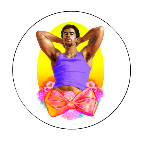 NAUGHTY PET - Circle Sticker by Jock Mooney