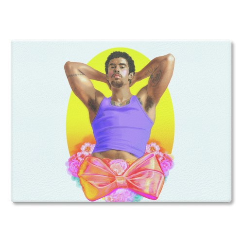 NAUGHTY PET - glass chopping board by Jock Mooney