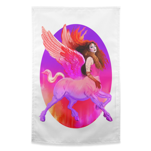CENTAUR ROAN - funny tea towel by Jock Mooney
