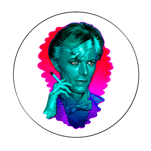 BLUE DUKE - Circle Sticker by Jock Mooney