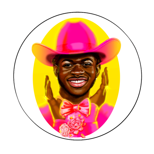 PINK COWBOY - Circle Sticker by Jock Mooney