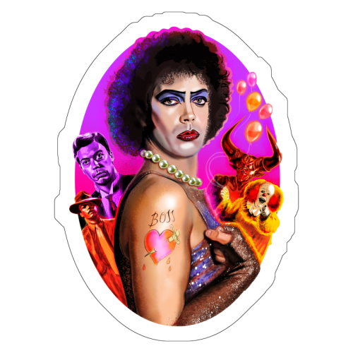HORROR ROCKS OFF - Die Cut Sticker by Jock Mooney