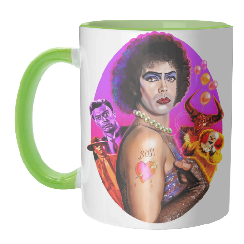 HORROR ROCKS OFF - unique mug by Jock Mooney