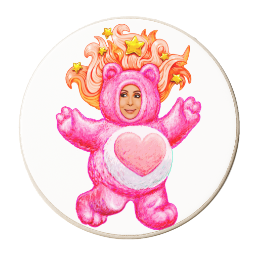 CHER BEAR - personalised beer coaster by Jock Mooney