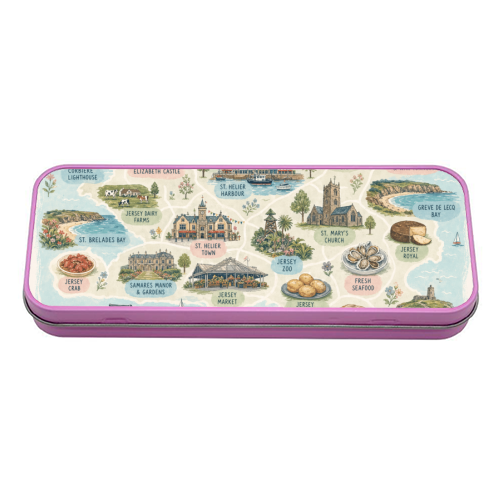 Jersey Island Map! - tin pencil case by The Yellow Box