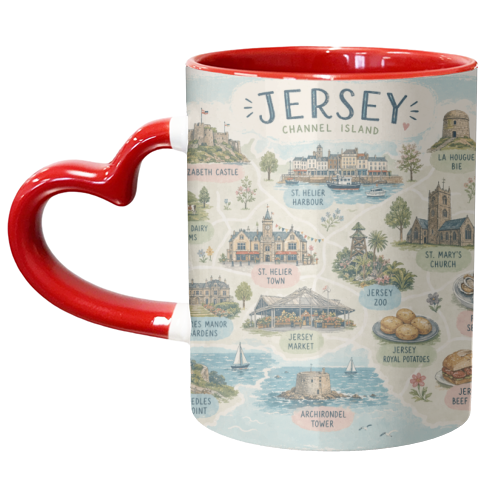 Jersey Island Map! - unique mug by The Yellow Box