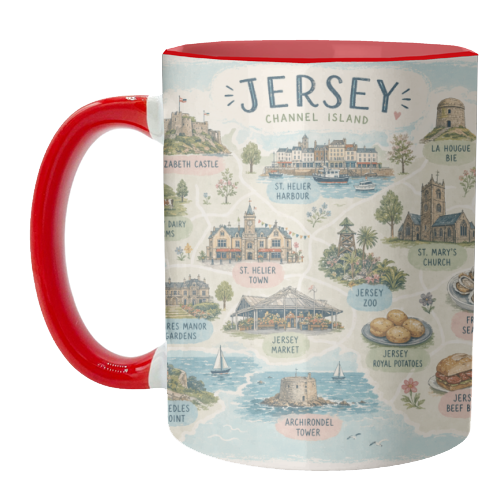 Jersey Island Map! - unique mug by The Yellow Box