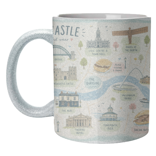Newcastle Illustration map! - unique mug by The Yellow Box