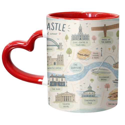 Newcastle Illustration map! - unique mug by The Yellow Box