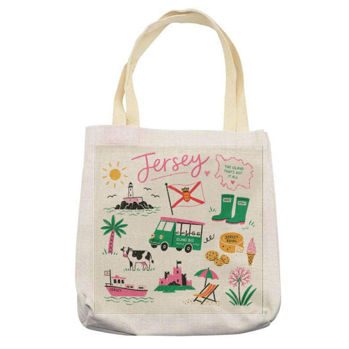 Jersey Doodles! - printed canvas tote bag by The Yellow Box