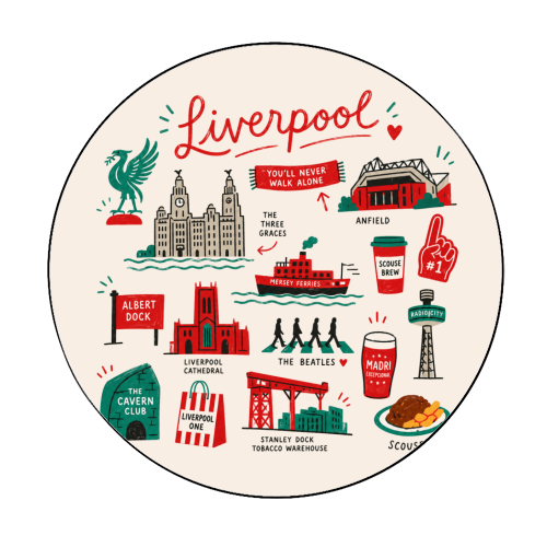 Mersey Pride!! - Circle Sticker by The Yellow Box