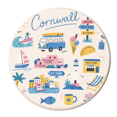 Cornwall Coast! - personalised beer coaster by The Yellow Box