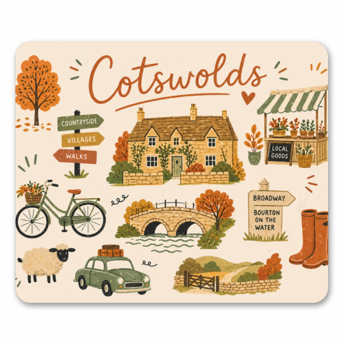 Cotswolds charm! - mouse mat by The Yellow Box