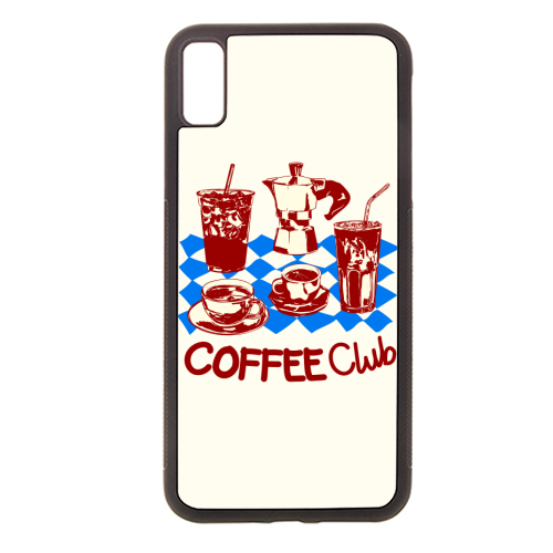 Coffee Club Retro Doodle Aesthetic Vintage Cafe Vibes - stylish phone case by EZbie