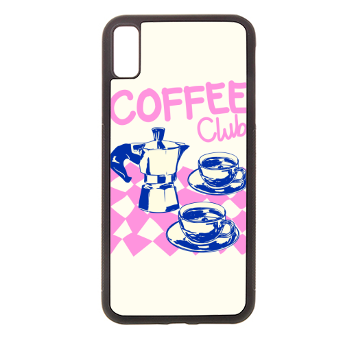 Retro Pink Coffee Club Vintage Cafe Aesthetic - stylish phone case by EZbie