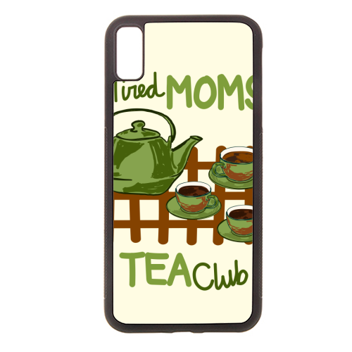 Tired Mom Tea Club Vintage Aesthetic Illustration - stylish phone case by EZbie