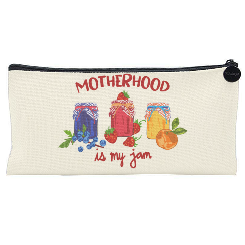 Motherhood Is My Jam Aesthetic Cute Fruit Vintage Mom Design - flat pencil case by EZbie