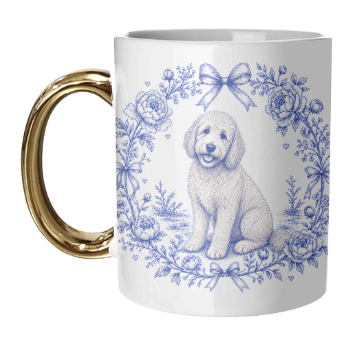 Labradoodle Toile - unique mug by Lilly Rose