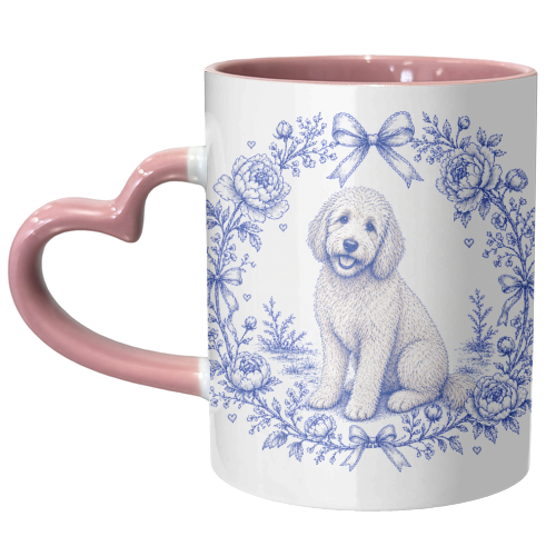 Labradoodle Toile - unique mug by Lilly Rose