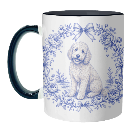 Labradoodle Toile - unique mug by Lilly Rose