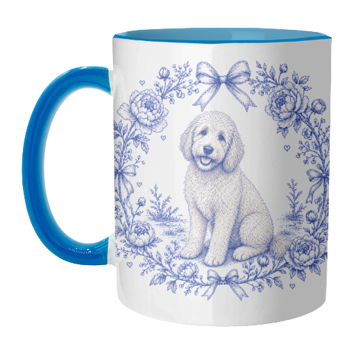 Labradoodle Toile - unique mug by Lilly Rose