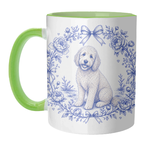 Labradoodle Toile - unique mug by Lilly Rose