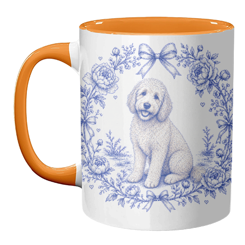 Labradoodle Toile - unique mug by Lilly Rose