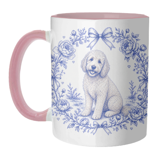 Labradoodle Toile - unique mug by Lilly Rose
