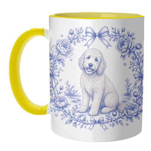 Labradoodle Toile - unique mug by Lilly Rose