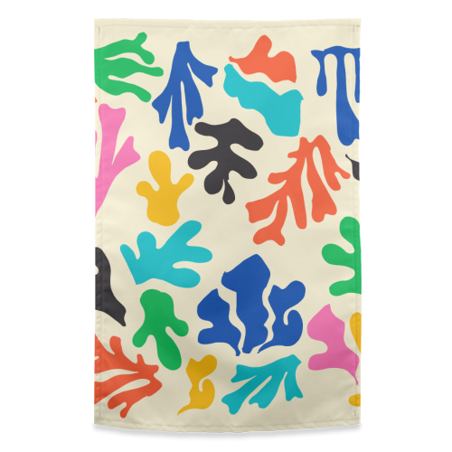 Summer Vibrant Colors Matisse Abstract Illustration - funny tea towel by AbstraBotanica by Ezbie