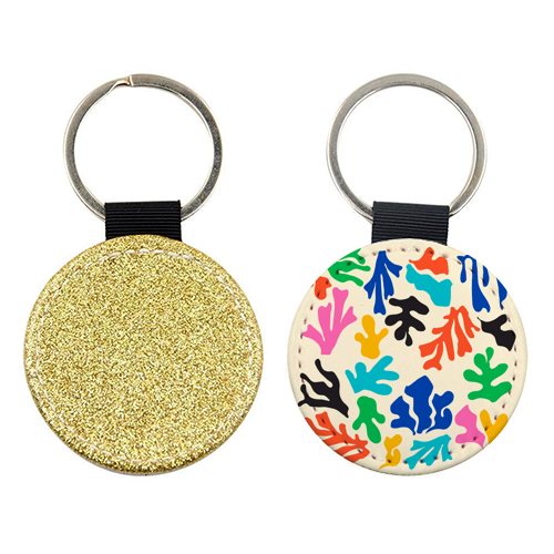 Summer Vibrant Colors Matisse Abstract Illustration - keyring by AbstraBotanica by Ezbie