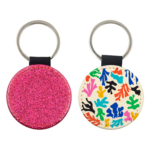 Summer Vibrant Colors Matisse Abstract Illustration - keyring by AbstraBotanica by Ezbie