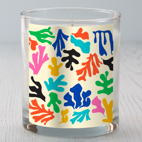 Summer Vibrant Colors Matisse Abstract Illustration - scented candle by AbstraBotanica by Ezbie