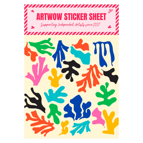 Summer Vibrant Colors Matisse Abstract Illustration - Sticker Sheet by AbstraBotanica by Ezbie