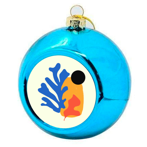 Retro Matisse Sunset Summer Minimalist Illustration - colourful christmas bauble by AbstraBotanica by Ezbie