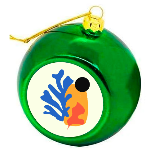 Retro Matisse Sunset Summer Minimalist Illustration - colourful christmas bauble by AbstraBotanica by Ezbie