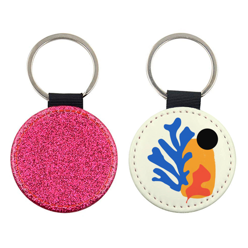 Retro Matisse Sunset Summer Minimalist Illustration - keyring by AbstraBotanica by Ezbie