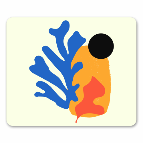 Retro Matisse Sunset Summer Minimalist Illustration - mouse mat by AbstraBotanica by Ezbie