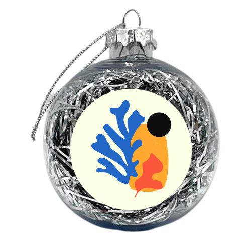 Retro Matisse Sunset Summer Minimalist Illustration - xmas bauble by AbstraBotanica by Ezbie