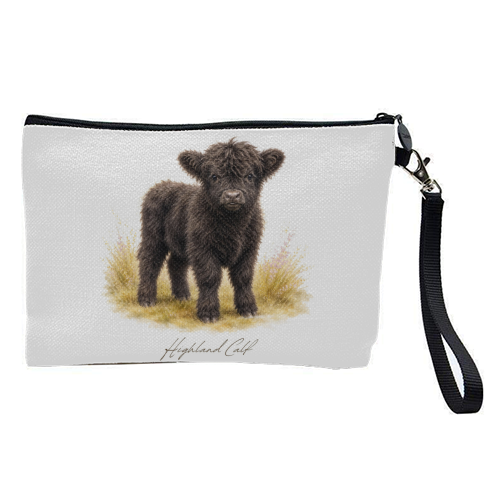 Black Highland Calf - pretty makeup bag by Wildling Studio