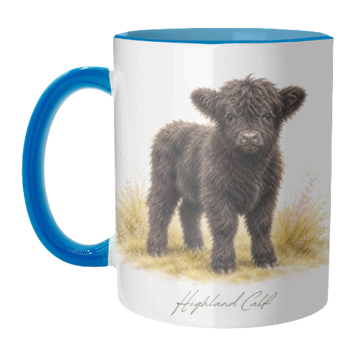 Black Highland Calf - unique mug by Wildling Studio