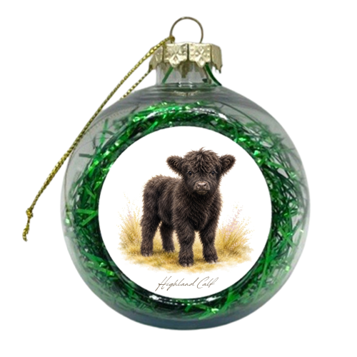 Black Highland Calf - xmas bauble by Wildling Studio