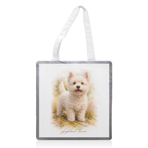 Highland Terrier - printed canvas tote bag by Wildling Studio