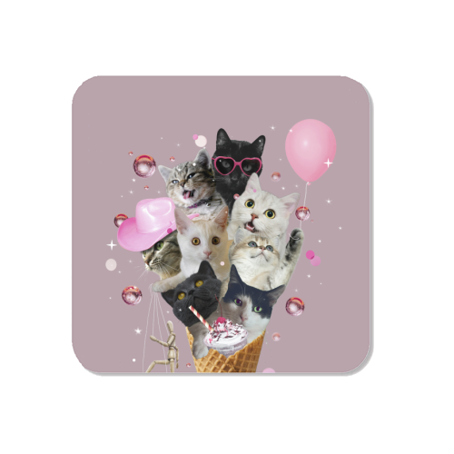 Quirky Cat Ice Cream Cone - Magnet by Ania Wieclaw