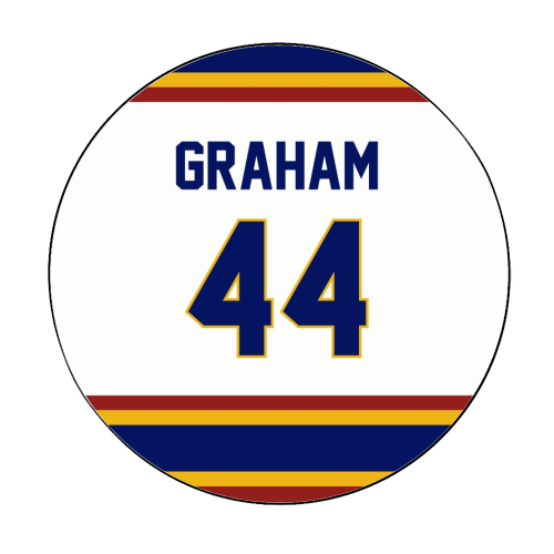 OC G Graham Jersey 44 - Circle Sticker by The Girl Next Draw