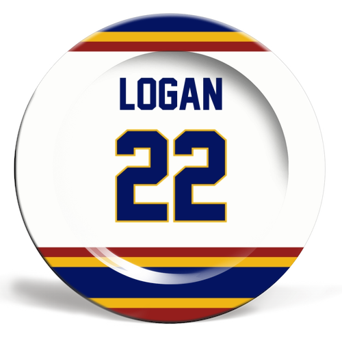 OC J Logan Jersey 22 - ceramic dinner plate by The Girl Next Draw