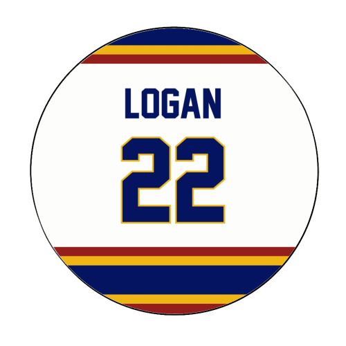 OC J Logan Jersey 22 - Circle Sticker by The Girl Next Draw