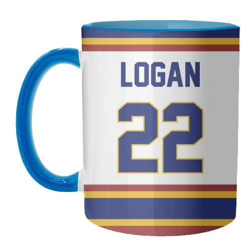 OC J Logan Jersey 22 - unique mug by The Girl Next Draw
