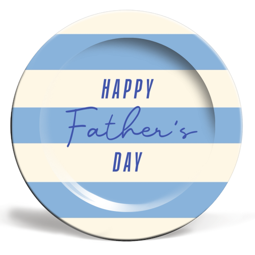 Father's Day Stripe print - ceramic dinner plate by The Girl Next Draw